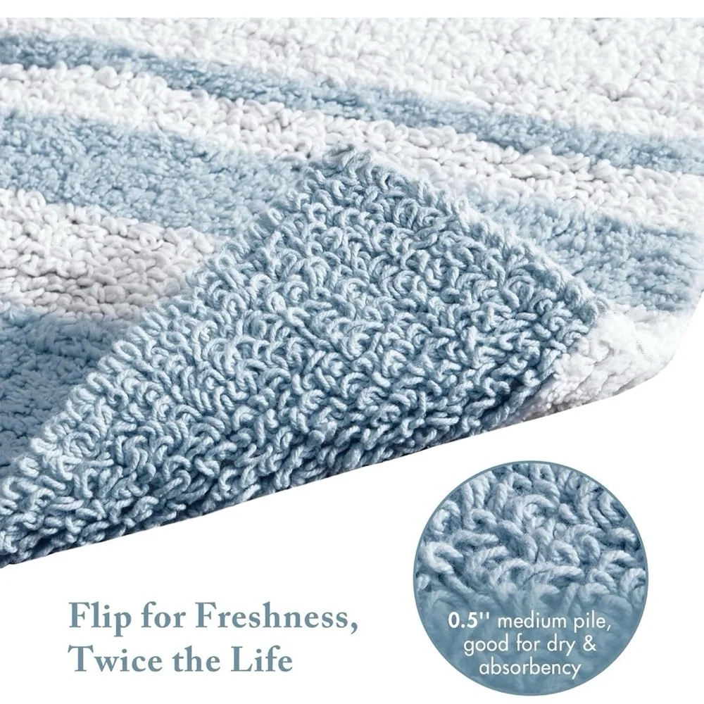 Madison Park Reversible Spa Rug 100%-Cotton